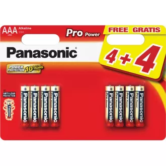 PANASONIC Alkalické batérie - Pre Power AAA 4+4F 1, 5V balenie - 8ks