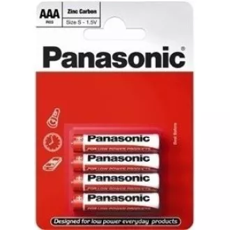 PANASONIC Zinkouhlíkové batérie Red Zinc R03RZ/4BP EU AAA 1, 5V (Blister 4ks)