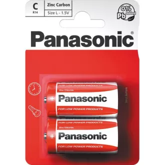 PANASONIC Zinkouhlíkové batérie Red Zinc R14RZ/2BP EU C 1, 5V (Blister 2ks)