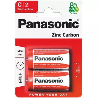 PANASONIC Zinkouhlíkové batérie Red Zinc R14RZ/2BP EU C 1, 5V (Blister 2ks)