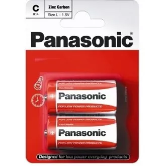 PANASONIC Zinkouhlíkové batérie Red Zinc R14RZ/2BP EU C 1, 5V (Blister 2ks)