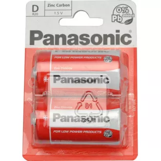 PANASONIC Zinkouhlíkové batérie Red Zinc R20RZ/2BP EU D 1, 5V (Blister 2ks)