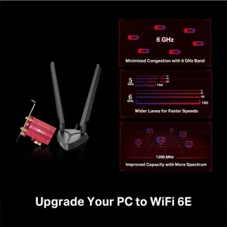 TP-Link Archer TXE75E WiFi6E PCIe adaptér (AXE5400, 2, 4GHz/5GHz/6GHz, Bluetooth5.2)