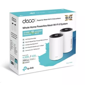 TP-Link Deco PX50 (2-pack) WiFi6 Powerline Mesh (AX3000, 2, 4GHz/5GHz, 3xGbELAN/WAN)