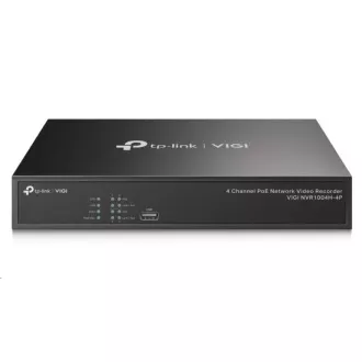 TP-Link VIGI NVR1004H-4P, videorekordér, 4 kanály, 4xPoE, 1xSATA, 1x100Mbps LAN, 2xUSB2.0, 1xHDMI, 1xVGA