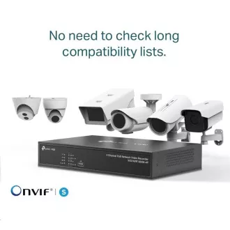 TP-Link VIGI NVR1004H-4P, videorekordér, 4 kanály, 4xPoE, 1xSATA, 1x100Mbps LAN, 2xUSB2.0, 1xHDMI, 1xVGA