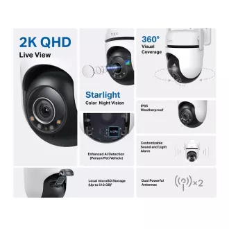 TP-Link Tapo C520WS vonkajšie-outdoor kamera, (4MP, 2K QHD 1440p, WiFi, IR 30m, microSD card) TP-Link Tapo C520WS vonkajšie-outdoor kamera, (4MP, 2K QHD 1440p, WiFi, IR 30m, microSD card)