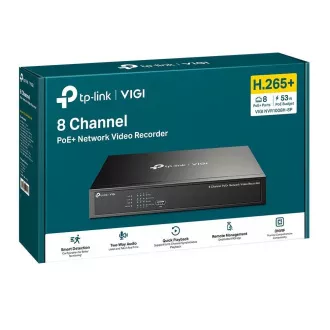 TP-Link VIGI NVR1008H-8P, videorekordér, 8 kanálov, 8xPoE, 1x100Mbps LAN, 1xVGA, 1xHDMI, 2xUSB2.0