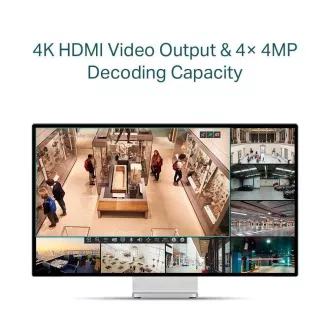 TP-Link VIGI NVR1008H-8P, videorekordér, 8 kanálov, 8xPoE, 1x100Mbps LAN, 1xVGA, 1xHDMI, 2xUSB2.0