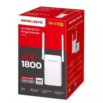 MERCUSYS ME70X WiFi6 Extender/Repeater (AX1800, 2, 4GHz/5GHz, 1xGbELAN) MERCUSYS ME70X WiFi6 Extender/Repeater (AX1800, 2, 4GHz/5GHz, 1xGbELAN)