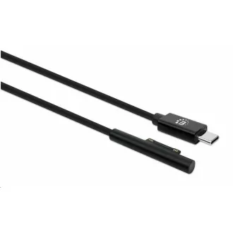 Manhattan nabíjací kábel, Surface Connect USB-C Charging Cable (M/M), 15 V / 3 A, 1.8 m, čierna