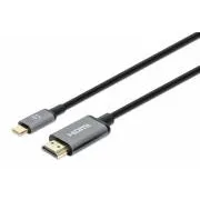Manhattan kábel USB-C na HDMI, USB-C Male na HDMI Male, 1m, čierna