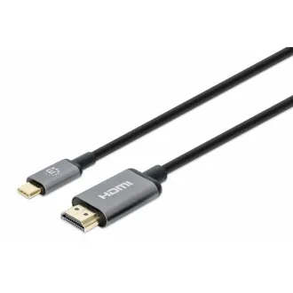 Manhattan kábel USB-C na HDMI, USB-C Male na HDMI Male, 1m, čierna