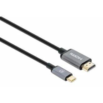 Manhattan kábel USB-C na HDMI, USB-C Male na HDMI Male, 1m, čierna
