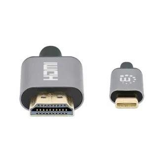 Manhattan kábel USB-C na HDMI, USB-C Male na HDMI Male, 2m, čierna