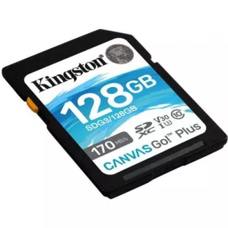 Kingston SDXC karta 128GB Canvas Go! Plus, R:170/W:90MB/s, Class 10, UHS-I, U3, V30