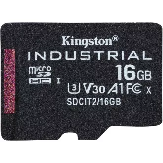 Kingston 16GB microSDHC Industrial C10 A1 pSLC Card Single Pack Kingston 16GB microSDHC Industrial C10 A1 pSLC Card Single Pack