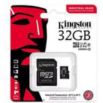 Kingston 32GB microSDHC Industrial C10 A1 pSLC Card + SD Adapter