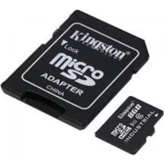 Kingston 8GB microSDHC Industrial C10 A1 pSLC Card + SD Adapter