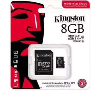 Kingston 8GB microSDHC Industrial C10 A1 pSLC Card + SD Adapter
