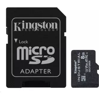 Kingston 8GB microSDHC Industrial C10 A1 pSLC Card + SD Adapter