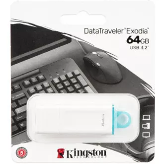 Kingston 64GB USB3.2 Gen 1 DataTraveler Exodia (White + Teal) Kingston 64GB USB3.2 Gen 1 DataTraveler Exodia (White + Teal)