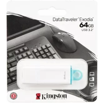 Kingston 64GB USB3.2 Gen 1 DataTraveler Exodia (White + Teal)