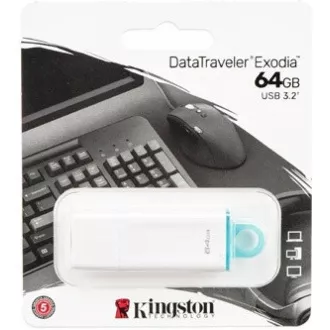 Kingston 64GB USB3.2 Gen 1 DataTraveler Exodia (White + Teal) Kingston 64GB USB3.2 Gen 1 DataTraveler Exodia (White + Teal)