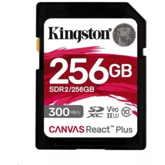 Kingston 256 GB Canvas React Plus SDXC UHS-II 300 R/260 W U3 V90 pre Full HD/4K/8K