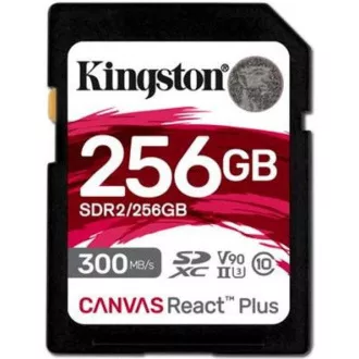 Kingston 256 GB Canvas React Plus SDXC UHS-II 300 R/260 W U3 V90 pre Full HD/4K/8K