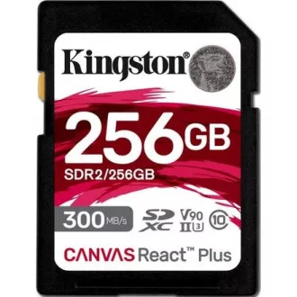 Kingston 256 GB Canvas React Plus SDXC UHS-II 300 R/260 W U3 V90 pre Full HD/4K/8K