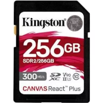 Kingston 256 GB Canvas React Plus SDXC UHS-II 300 R/260 W U3 V90 pre Full HD/4K/8K