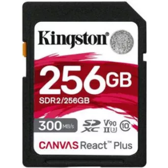 Kingston 256 GB Canvas React Plus SDXC UHS-II 300 R/260 W U3 V90 pre Full HD/4K/8K