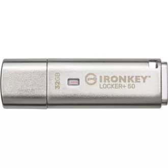 Kingston 32GB IKLP50 IronKey Locker+ 50 AES USB, w/256bit Encryption