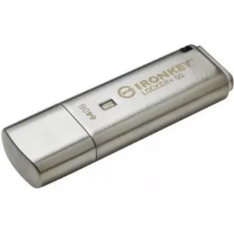 Kingston 64GB IKLP50 IronKey Locker+ 50 AES USB, w/256bit Encryption