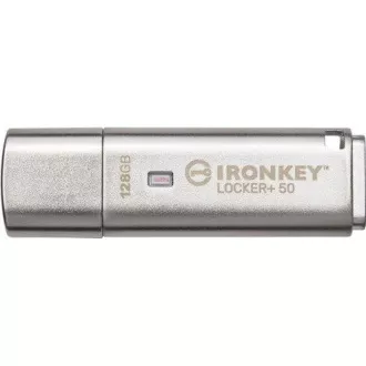 Kingston 128GB IKLP50 IronKey Locker+ 50 AES USB, w/256bit Encryption