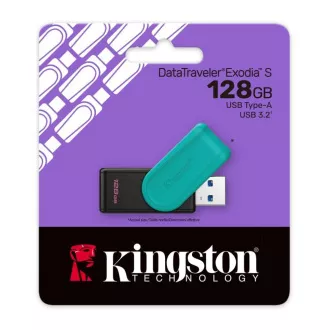 Kingston Flash Disk 128GB USB3.2 Gen 1 DataTraveler Exodia S (Black + Turquoise)