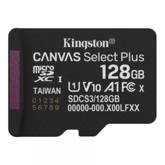 Kingston MicroSDXC karta 128 GB Canvas Select Plus, U1, V10, A1 Kingston MicroSDXC karta 128 GB Canvas Select Plus, U1, V10, A1