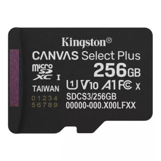 Kingston MicroSDXC karta 256 GB Canvas Select Plus, U1, V10, A1