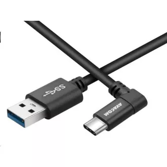 Dátový a nabíjací kábel USB - USB Type-C, 100cm, konektor v uhle 90 °, čierny Dátový a nabíjací kábel USB - USB Type-C, 100cm, konektor v uhle 90 °, čierny