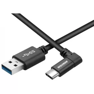 Dátový a nabíjací kábel USB - USB Type-C, 100cm, konektor v uhle 90 °, čierny Dátový a nabíjací kábel USB - USB Type-C, 100cm, konektor v uhle 90 °, čierny