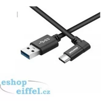 Dátový a nabíjací kábel USB - USB Type-C, 100cm, konektor v uhle 90 °, čierny Dátový a nabíjací kábel USB - USB Type-C, 100cm, konektor v uhle 90 °, čierny