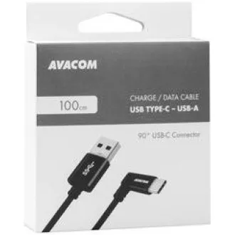 Dátový a nabíjací kábel USB - USB Type-C, 100cm, konektor v uhle 90 °, čierny Dátový a nabíjací kábel USB - USB Type-C, 100cm, konektor v uhle 90 °, čierny