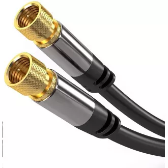 PREMIUMCORD kábel, satelitný anténny F male - F male (135 dB) 4x tienený 3m PREMIUMCORD kábel, satelitný anténny F male - F male (135 dB) 4x tienený 3m