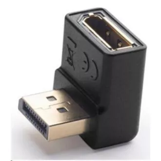 PremiumCord DisplayPort 1.2 dole zahnutý adaptér 90°, male/female, pozlátené konektory