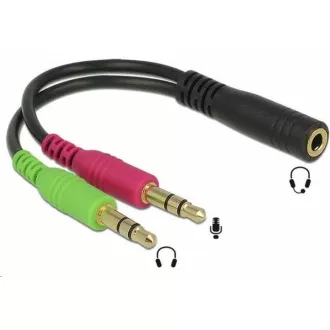 PREMIUMCORD Adaptér 4pólový jack3, 5mm pre slúchadlá a mikrofón, 30cm PREMIUMCORD Adaptér 4pólový jack3, 5mm pre slúchadlá a mikrofón, 30cm