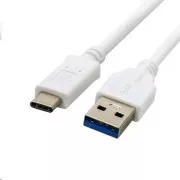 kábel C-TECH USB 2.0 AM na USB-C (AM/CM), 1m, biela