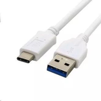 kábel C-TECH USB 2.0 AM na USB-C (AM/CM), 1m, biela