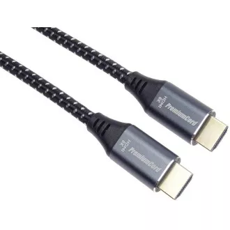 PREMIUMCORD Kábel HDMI 2.1 High Speed + Ethernet kábel 8K@60Hz, pozlátené konektory, 0, 5m