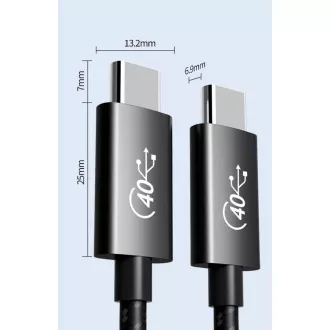 PREMIUMCORD Kábel USB4™ 40Gbps 8K @ 60Hz Thunderbolt 3, 1m
